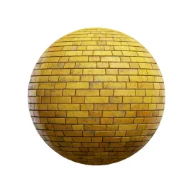 Dirty yellow brick wall